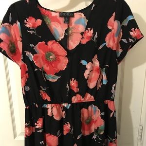 2XL Short Sleeve Floral Dress